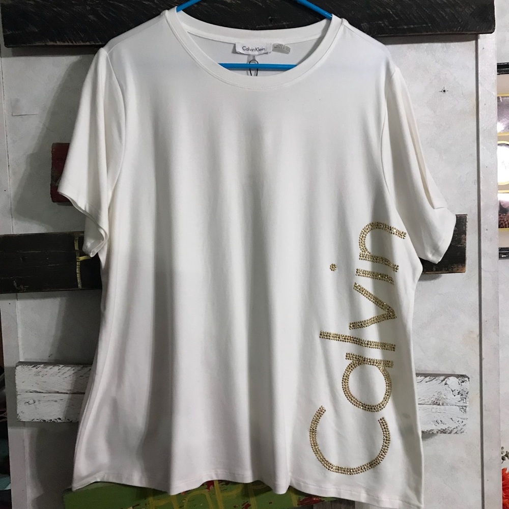 New Calvin Klein Gold Monogram T-Shirt.